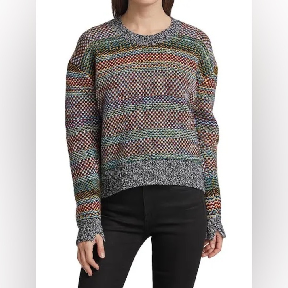 RAG & BONE Willow Rainbow Merino Wool Sweater Size XXS Multicolor Heavy Wool